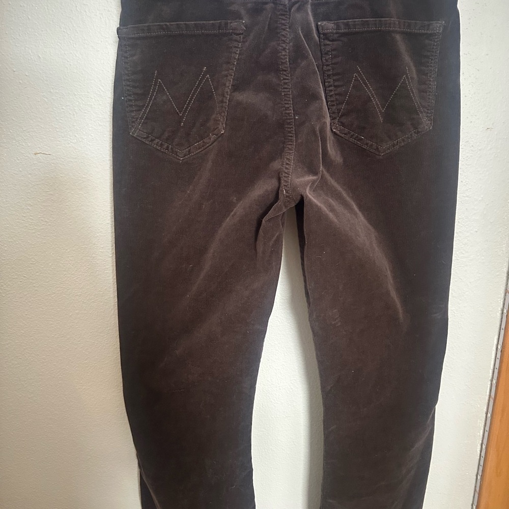Mother The Hustler Ankle Fray Dark BrownCorduroy Jeans - Picture 3 of 6
